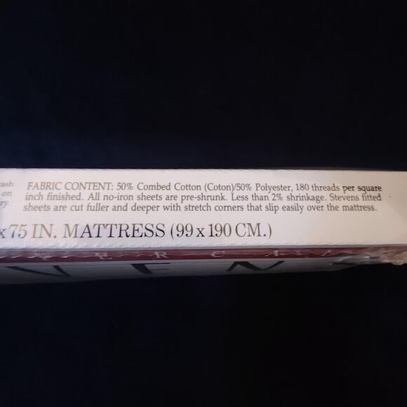 New Vintage Stevens No Iron Percale One Twin Fitted Sheet USA Floral Pattern - Picture 3 of 6